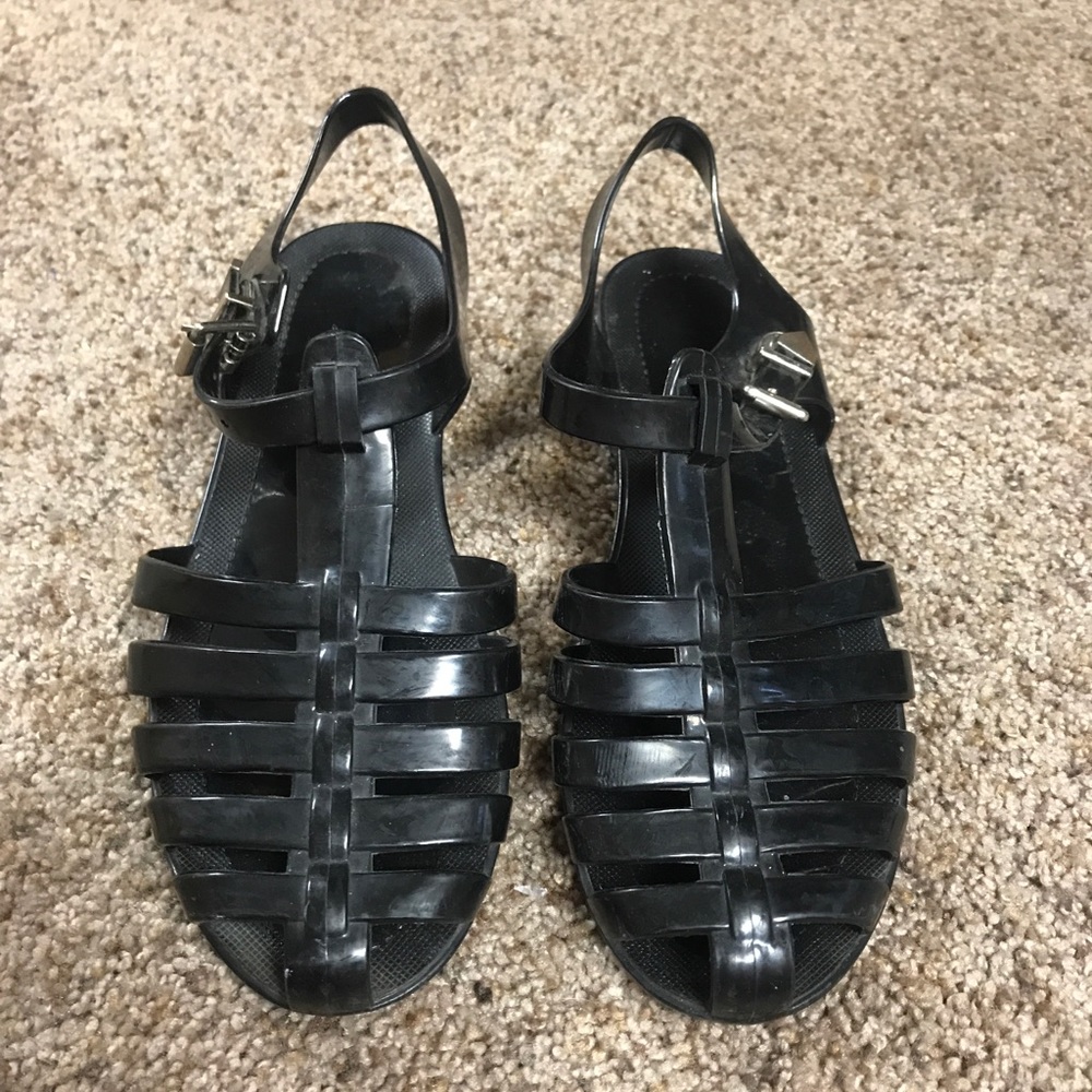 Black Gel Sandals